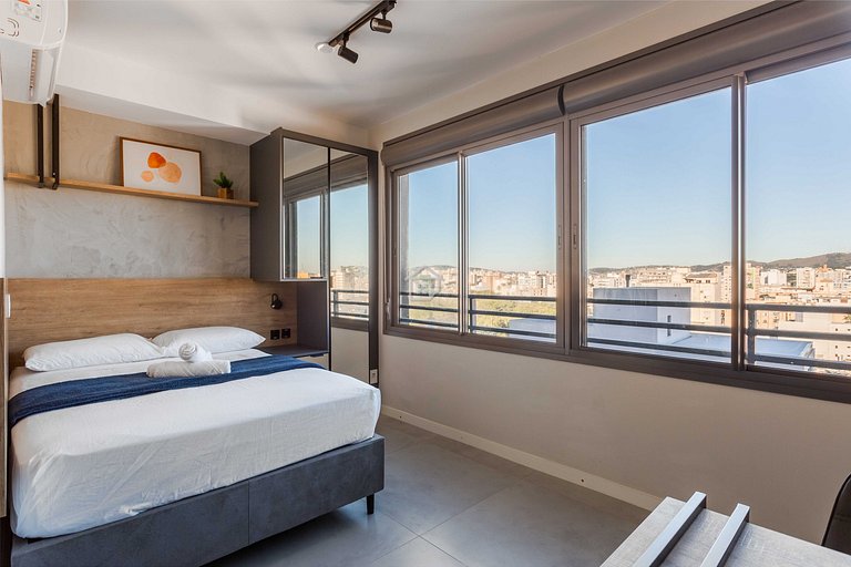 Studio Moderno com Vista e Lazer Completo