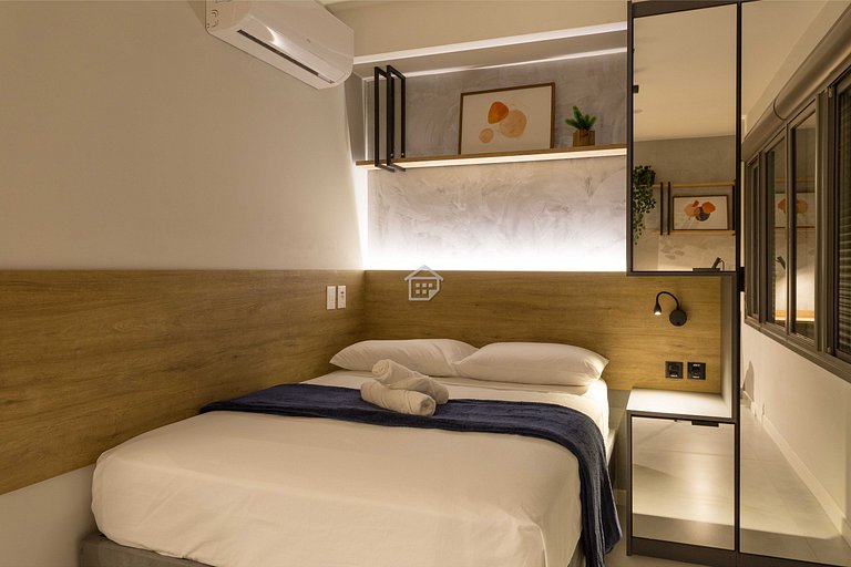 Studio Moderno com Vista e Lazer Completo