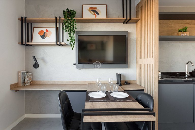 Studio Moderno com Vista e Lazer Completo