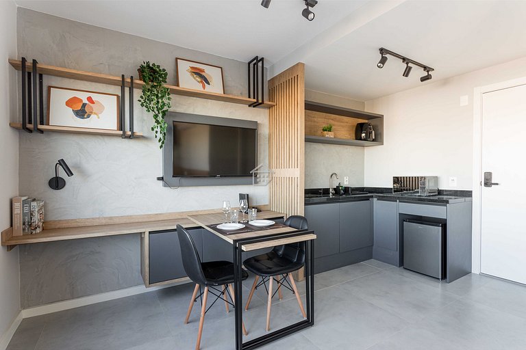Studio Moderno com Vista e Lazer Completo