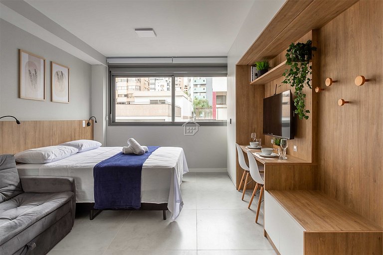 Studio com Design Moderno em Bairro Tranquilo