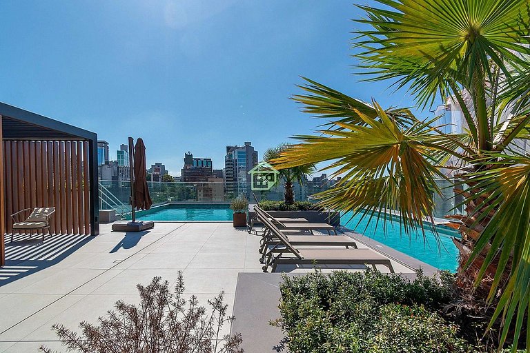 Studio Premium: Rooftop e Lazer no Moinhos