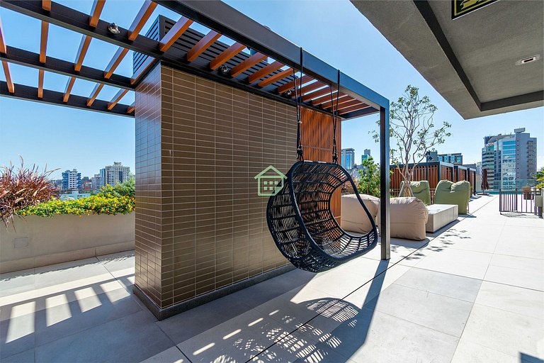 Studio Moderno: Rooftop e Lazer no Moinhos
