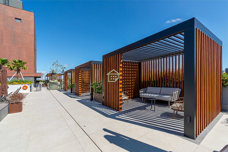Studio Moderno: Rooftop e Lazer no Moinhos