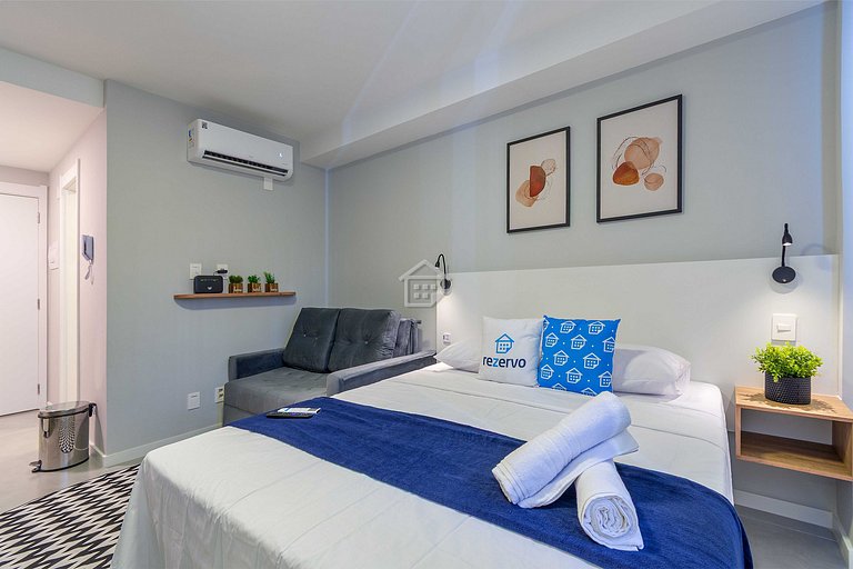 Studio Moderno: Rooftop e Lazer no Moinhos