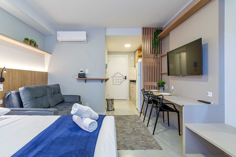 Studio Premium: Rooftop e Lazer no Moinhos