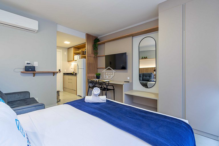 Studio Premium: Rooftop e Lazer no Moinhos