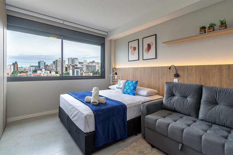 Studio Premium: Rooftop e Lazer no Moinhos