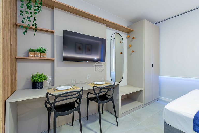 Studio Moderno: Rooftop e Lazer no Moinhos