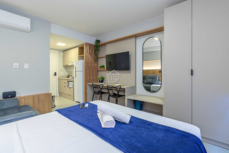 Studio Moderno: Rooftop e Lazer no Moinhos