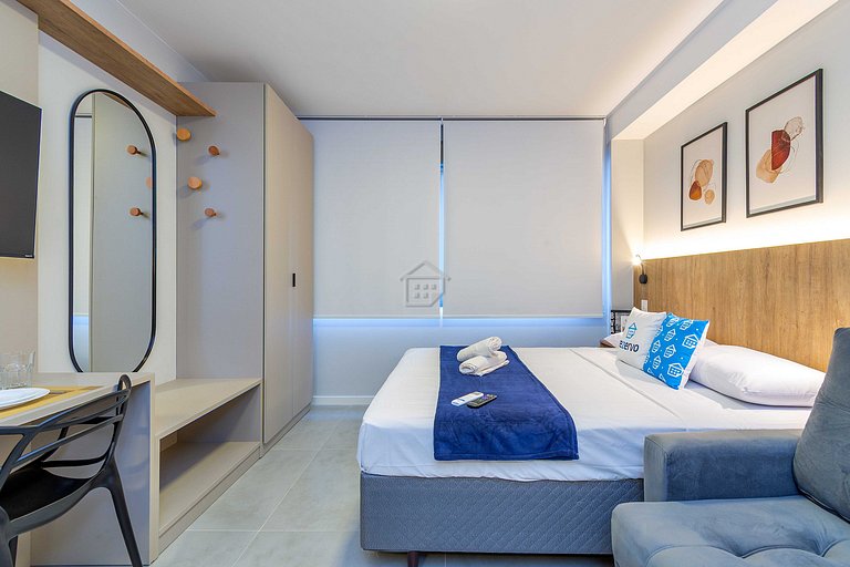 Studio Moderno: Rooftop e Lazer no Moinhos