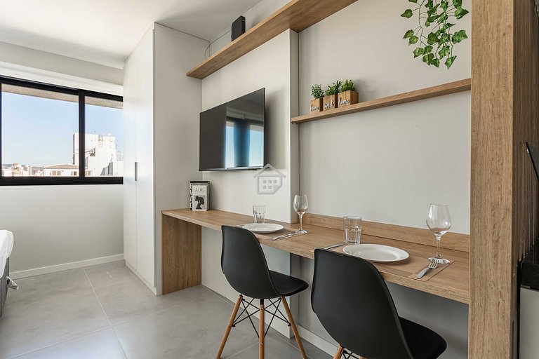Studio moderno em andar alto no Rio Branco